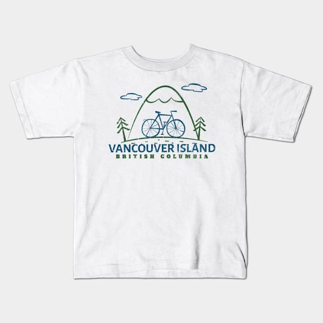 Vancouver Island Biking Kids T-Shirt by Mountain Morning Graphics